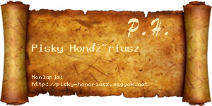 Pisky Honóriusz névjegykártya
